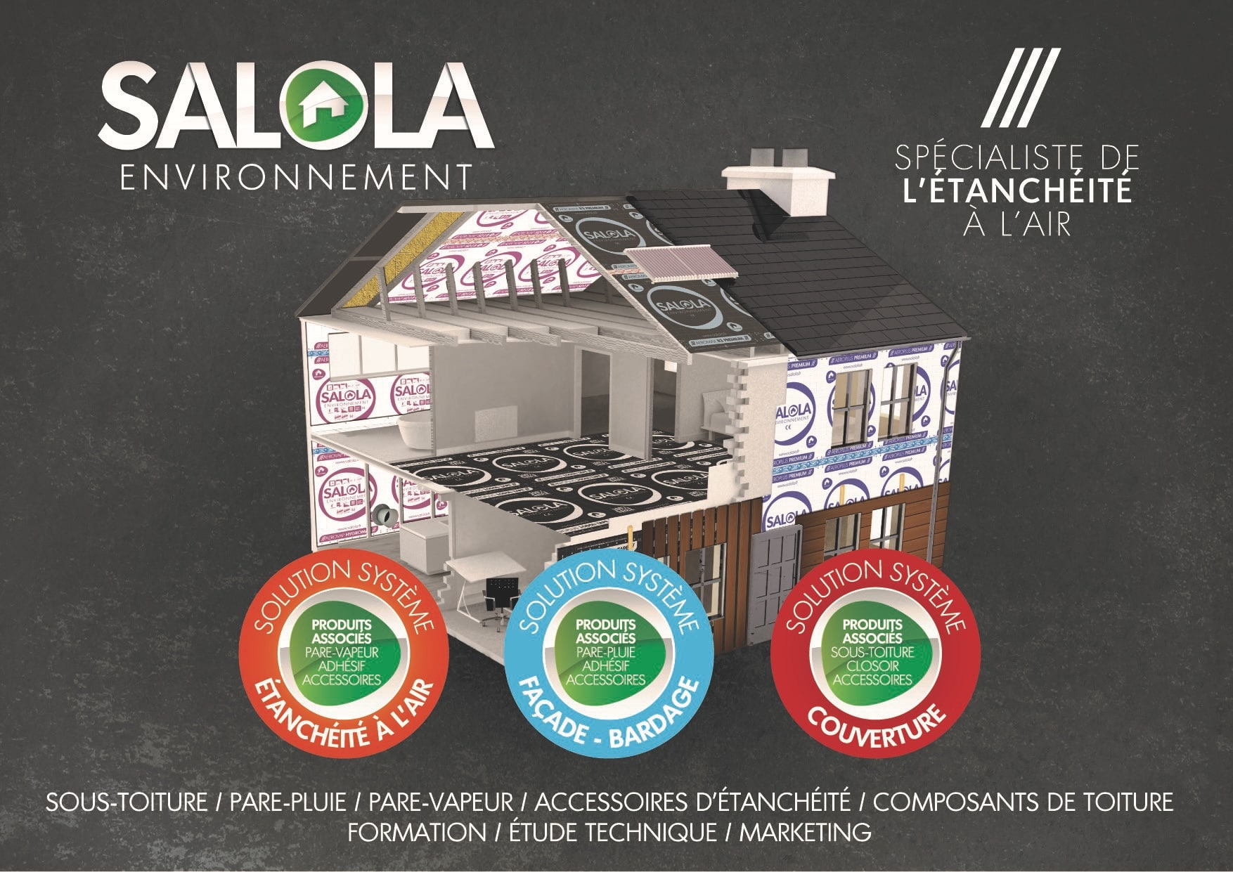 SALOLA -Aeroll -Closoir de Faîtage -Larg.: 210 à 390mm -Closoir Ventilé