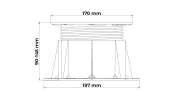 BUZON -PB3 -Plot de Terrasse Ajustable 90 à 145 mm buzon-pb3-plot-de-terrasse-ajustable 3