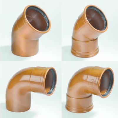 DYKA – Coude PVC Diam.200mm 45/87,5/90° SN4 Rouge Brique dyka-coude-pvc-diam-200-sn4-rouge-brique