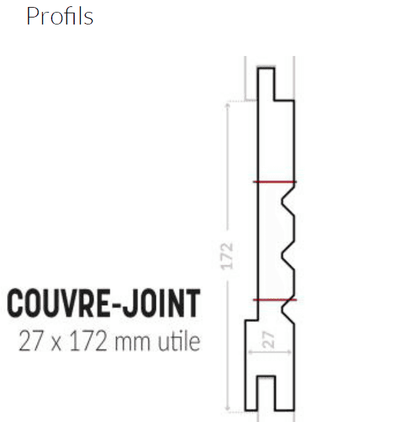 SILVERWOOD- Couvre-Joint -Bardage Classic Bois Sapin du Nord -Traité Classe 3.1 -27x172mm 4
