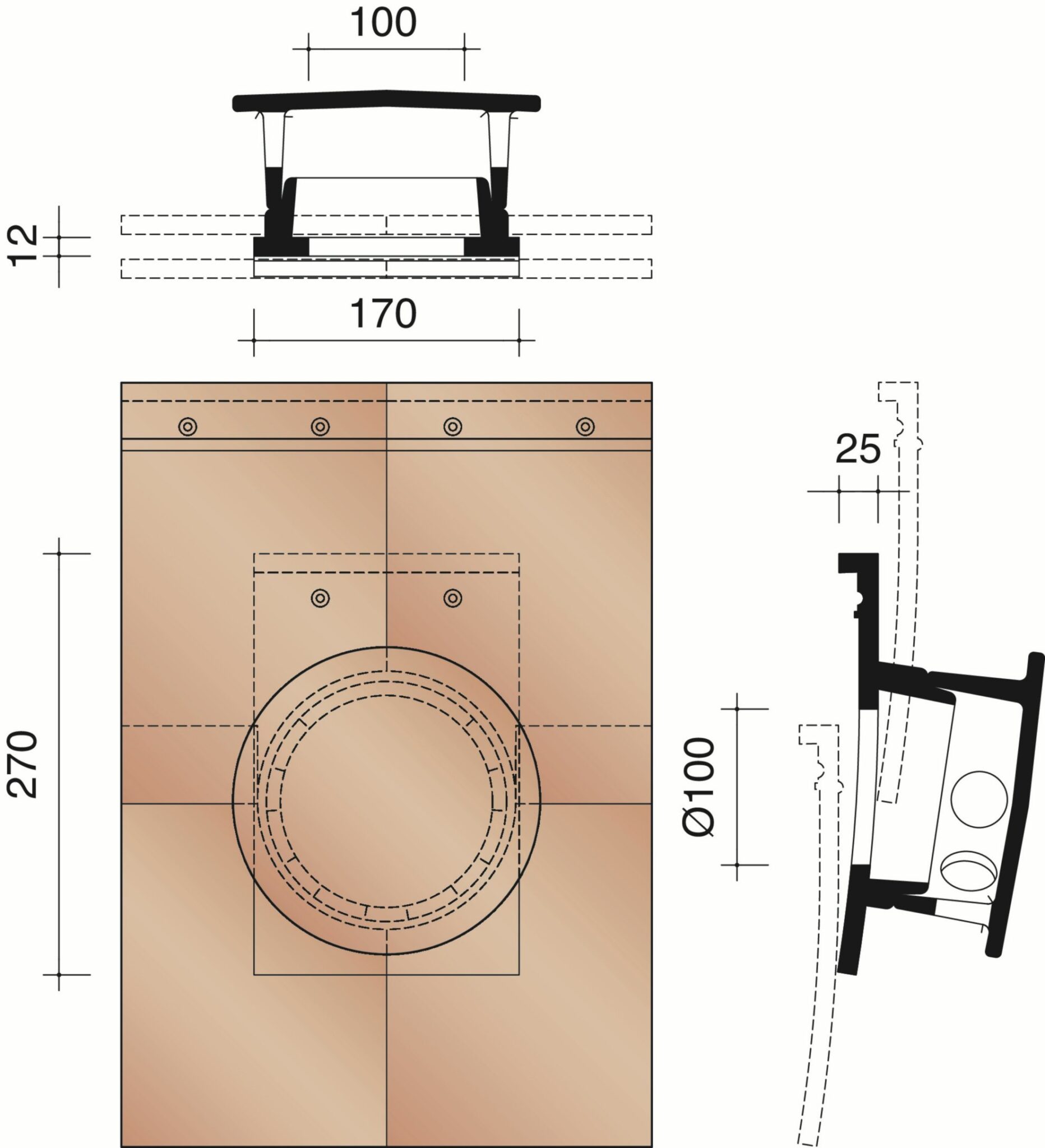 KORAMIC -Plate 301 -Kit Tuile à Douille Ø100mm -Mitron 5 KORAMIC -Plate 301 -Kit Tuile à Douille Ø100mm -Mitron 5